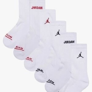 Jordan Men's White and Black Crew Socks - 6 Pack